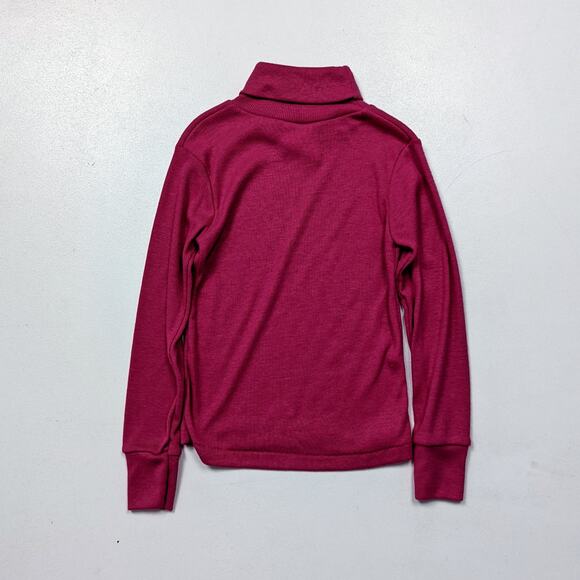Vintage Dobie Turtleneck Shirt Girls Size 2T Magenta Long Sleeve Basic Layering - Picture 2 of 3